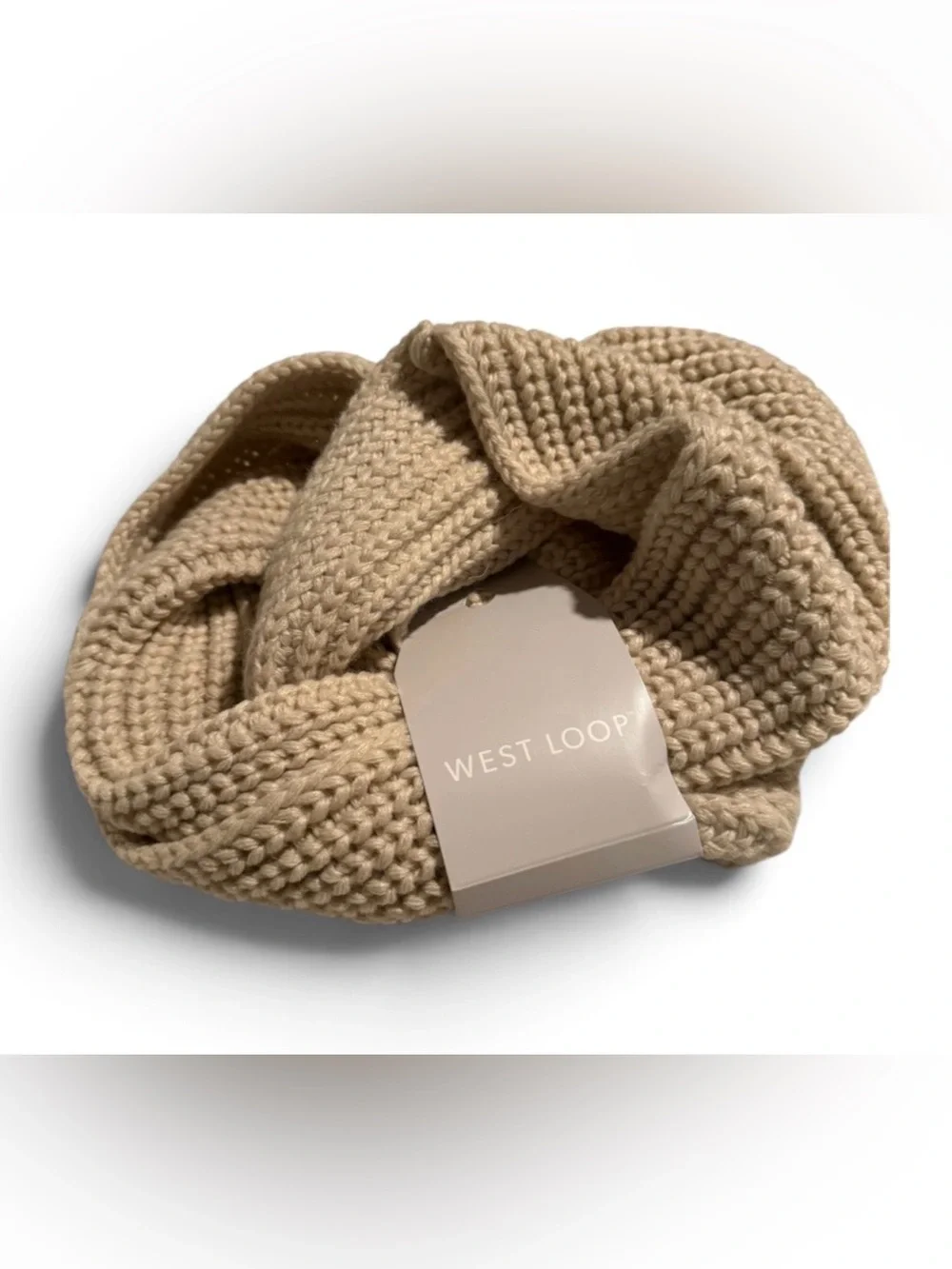 west loop Cozy Knit Infinity Scarf in Beige